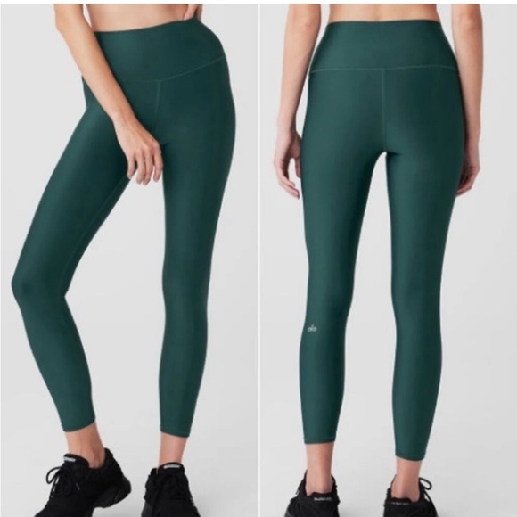 Alo Yoga High-Waist Airlift Legging Pull On Midnight Green Women Size Small - Picture 1 of 5
